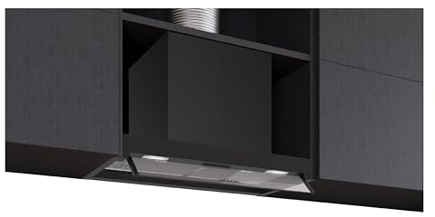 Siemens iQ300 Integrierte Designhaube 60 cm Klarglas Mattschwarz LJ65BCC60 | Made in Germany, Nahtlose Integration, Angenehm leiser Motor, Maximaler Stauraum, Drucktastensteuerung, Komfort Installation