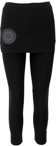 GURU SHOP Yoga-Hose, Leggings mit Minirock Bio Baumwolle, Damen, blau | Elastische Passform, angenehm weich, ideal für Yoga, vielseitig kombinierbar, Organic Collection