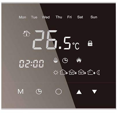 Touch-Screen Thermostat WL-6T schwarz für elektrische Fußbodenheizung mit Twin-Technologie