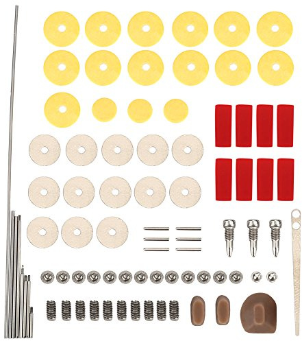 Tbest Querflöte Reparatursatz, Reparatur Polster Tampon Rechange, Flute Traversiere Kit Reparation, Reparaturset Schrauben, Rollen, Metall, C-Dur, Set