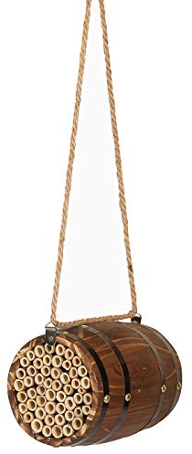 Dehner Natura Premium Insektenhotel Padua, Insektenhaus / Nistkasten für Bienen/Schmetterlinge/Käfer, ca. 17.5 x 15 x 15 cm, Kiefernholz, natur