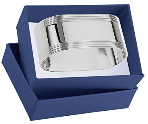 Serviettenring | Silber Plated versilbert | 5,5x2,5 cm | Edles Tafelsilber | Für Stoffservietten | Für Hochzeit & Feiern