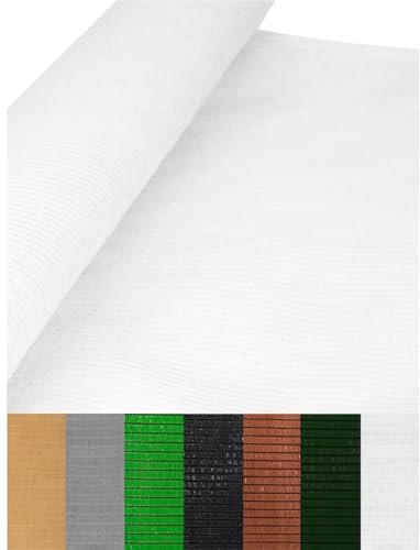 Jardin202 - Malla de ocultación 110gr/m² | Sombra y privacidad en tu jardín | Premium | Ideal para Vallas y barandillas | 1 x 10 Metros (Blanca)