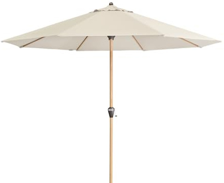 Doppler Kurbelschirm 'Alu-Wood Ultra', Ø 350 cm, natur