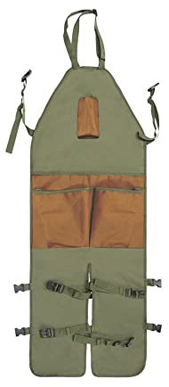 JIAGUTRAD Gartenschürze, wasserdichte Arbeitsschürze, mehrere Taschen, Beinschutzschürze, strapazierfähiges Oxford-Gewebe, Arbeitsschürze mit verstellbarem Gürtel, Grün , Large