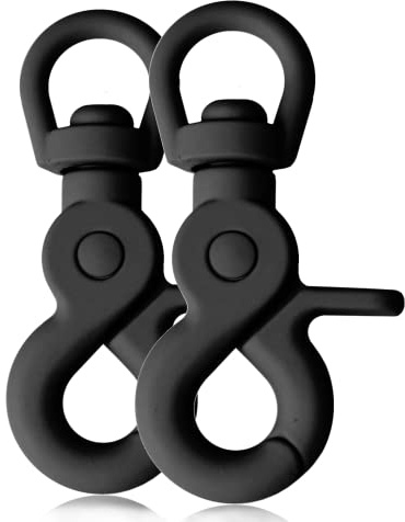 Ganzoo Scherenkarabiner Haken für Hunde-Leinen, Silikon-Beschichtung, Dreh-Gelenk, L: 61 mm, Öse 10 mm, Schnappkarabiner, Wirbelkarabiner, Paracord 550, Zinkdruckguss
