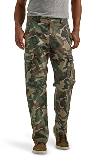 Relaxed Fit Stretch Cargo Pant, Green Brown Camo, 38W x 29L