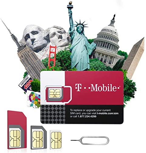 Mewfi T-Mobile 4G Operating Network US Prepaid SIM Card, Unlimited Data, Local Calls, Local SMS, LTE, 25 days Model