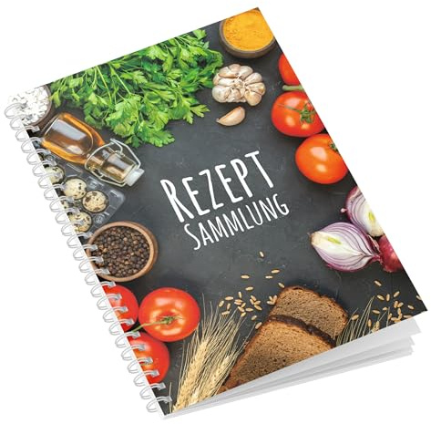 Primus Print Rezeptbuch zum Selberschreiben - A5 - Kochbuch Backbuch Grillbuch - Rezeptsammlung Liebligsrezepte mit Schutzcover (Rezeptsammlung)