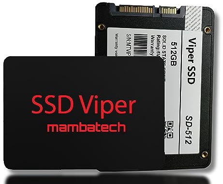mambatech Viper SSD 512 GB mit SATA III und 3D NAND-Technologie bis zu 560 MB/s Geschwindigkeit