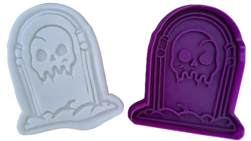 Tagliabiscotti.it - Lapide Teschio Mod.2 Halloween - Cookies cutter - Formina - Stampo per biscotti o decorazioni torte in pasta di zucchero - 8cm x 7,5cm x 1,2cm