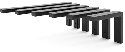HEVVA 2er-Set Waschtischhalterung - MAIN - L-förmig (30 cm, Schwarz) | Waschtischbefestigung, Halterung Waschtischplatte, Waschtischkonsole, Waschtischträger, Schwerlast-Regalhalter, Regalwinkel