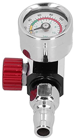 Tryckreguleringsventil med Manometer,Tryckregulator Rostfritt Stål Spray Tryckregulator Mätare G1/4In Gänga Sprayt Tryckregulator Tryckreglerande Justering Ventil Manometer Spray
