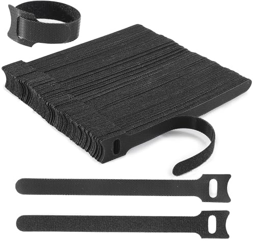Nettbe Reusable Cable Ties, 126 PCS 6 Inches Adjustable Cord Straps Wire Organizer Cord Wrap and Hook Loop Cable Management