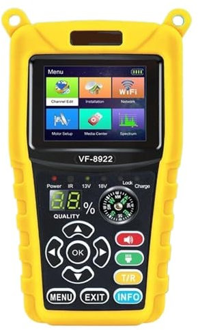 DELURA Détecteur De Satellite DVB-S/DVB-S2, Récepteur TV MPEG2/MPEG4, Prise en Charge De La Lecture De Programmes TV, Récepteur TV