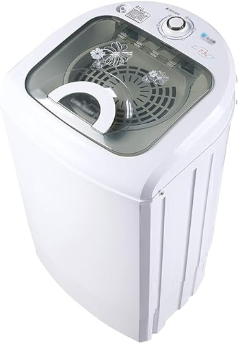 Lavatrice portatile 2 in 1 lavatrice e asciugatrice centrifuga, lavatrice automatica da campeggio, 7,5 kg, lavatrice da campeggio e viaggi, carica dall'alto, funzione di temporizzazione, risparmio