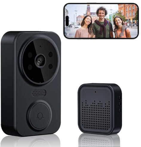 slembands Wireless Doorbell Camera, Ring Doorbell Wireless 2-Way Audio, Night Vision WiFi Remote Video Visual Doorbell for Home Security
