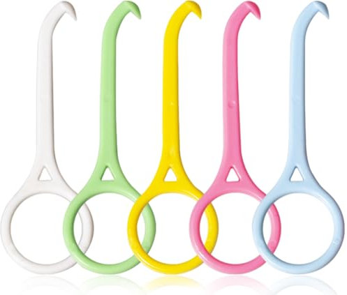 DAZISEN 5 PCS Aligner Removal Tool - Retainer Remover Tool Kits Invisible Chew and Remover Tool Invisible Aligner Braces Remover Hook for Tooth Cleaning Oral Care(White, Yellow, Pink, Green, Blue)