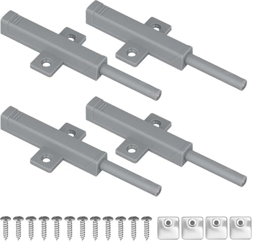 4 Pcs Push to Open Door Catches, Door Latch, for Various Furniture Cabinets and Sliding Furniture, Powerful and Durable Door Closers for Interior Door