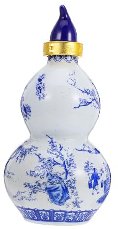 Ciieeo Gourd Shape Porcelain Wine Bottle Ginger Jar Style Airtight Sake Serving Pot Traditional Chinese Artistry Event Gathering