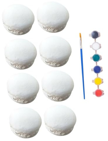 Vaguelly Galletas de Yeso Pintado para Macarrones Moldes de Yeso para Pintar Juguete de Grafiti para Manualidades de Escayola para Manualidades Kit de Pintura para Adornos de Cumpleaños