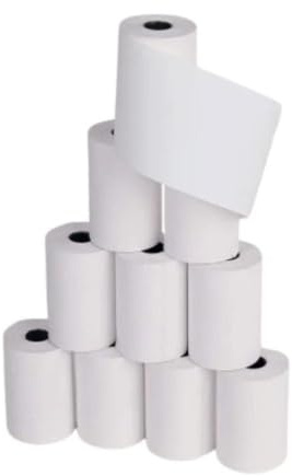 One Ufficio Thermorollen für Kassen 57 mm x 35 mm 28 m - Packung mit 50 Stück in Blister, BPA-frei, weißes Papier, hohe Qualität, klarer und langlebiger Druck