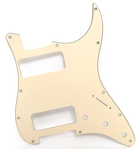 Gitarren-Pickguard für Fender Stratocaster Dual P90 Pickup Pickguard Scratch Plate, 11-Loch SSS Strat Pickguard Kompatibel mit USA/Mexico Strat, Custom Guitar Mod Part (3-lagig, Vintage Gelb)