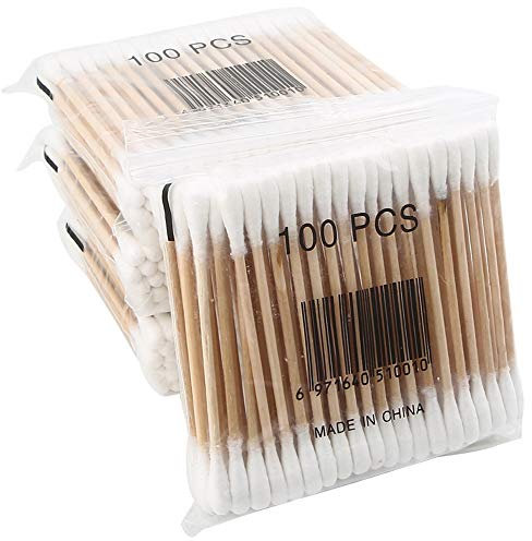 Engångs bomullspinne Dubbelhövdad rengöring Utdragbara öron Hudrengöring Sanitär Hushållsträ Smink Bomullspinnar 1000st/10pack/403