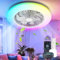 Aigostar- Ventilador Techo Alexa, Luz LED 40W, 4400LM, 2700K-6500K y RGB Regulable, Lampara Ventilador Techo Inteligente con Mando a Distancia y Gateway, Silencioso, 6 Velocidades, Diameter 50CM