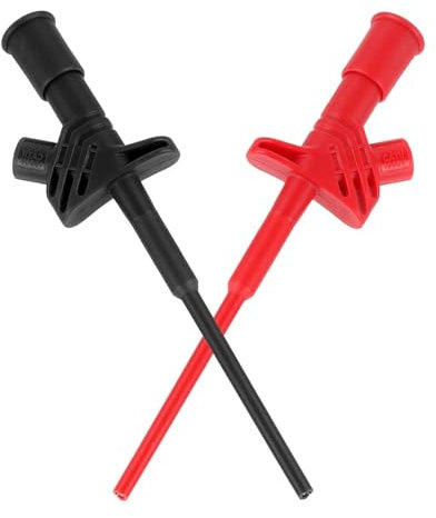 KEMUZ 2 Pcs sondes de test de câble multimètre, sonde de test professionnelle isolée rapide, pointe de test isolée 10 A, pince crocodile avec prise banane 4 mm, noir + rouge