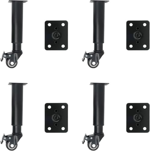 4pcs Verstellbare Möbelbeine Mit Drehgelenken Lenkrolle Heavy Duty Stützbeine Für Schranksofa Couchtisch Ständer, 24.5cm