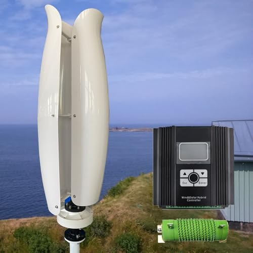 ZHOZHUT 3000W Aerogenerador De Levitación Magnética 12V / 24V / 48V Generador De Turbina Eólica con Controlador Y Descargador, Kits De Aerogeneradores para Tejados, Jardines, Barcos,Blanca,3000W24V