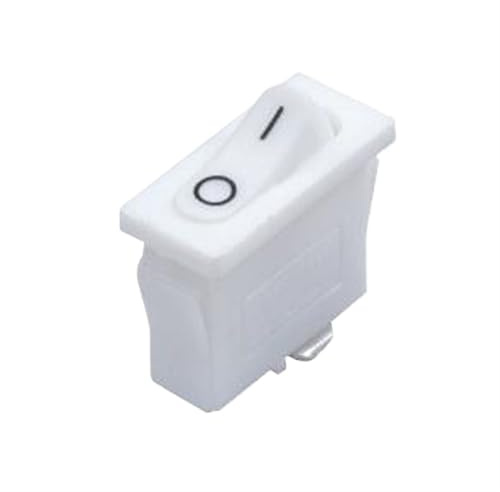 Lot de 5 interrupteurs à bascule à 2 broches à pieds courts KCD1-101/B, 2 positions, 6 A, 250 VCA / 10 A, 125 VCA, marche/arrêt, blanc