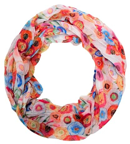 Jeamis Kreis Loop Seide Farbverlauf Frühling Rundschal Rainbow Unisex Sommer Leicht Schal Stola Dots