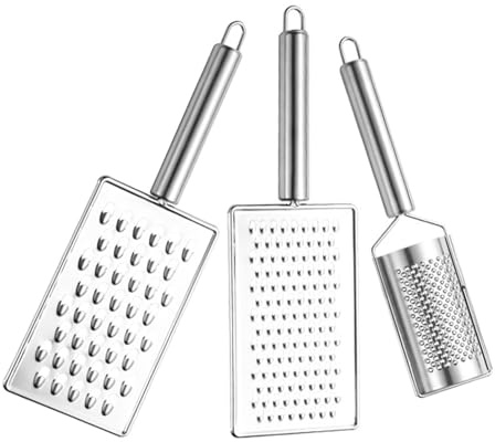 BESPORTBLE Râpe Multifonction en Acier Inoxydable 3 Pièces – Râpe à Gros et Petits Trous Zesteur à Gingembre et Agrumes Outil Manuel pour Légumes Fromage Carottes la Cuisine Facile et