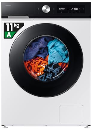 Samsung Lavatrice Bespoke AI EcoDosatore F-WM117B94GE3M, Libera installazione, 11 Kg, Wifi, AI Wash, Carica Frontale, 3 Mesi Garanzia Extra, Corpo: Bianco, Oblò: Nero, 60l x 85h x 60p cm