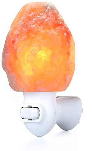 Betus Natural Crystal Himalayan Salt Wall Lamp - Air Purifying Night Light - 360° Rotatable Plug 7W Bulb - Natural