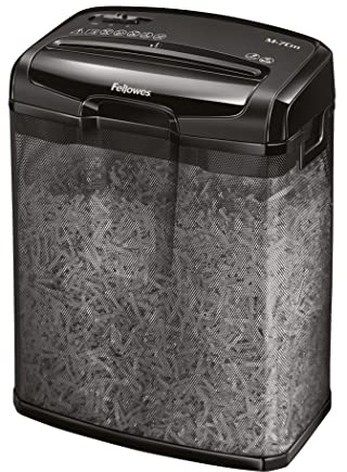 Fellowes Powershred M-7CM Personal 7 Sheet Cross Cut Paper Shredder for Home Use, Black