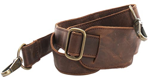 LECONI breiter Trageriemen Echt Leder Schulterriemen breiter Schultergurt für Taschen Umhängegurt längenverstellbar 3,5x150cm LEC-R3