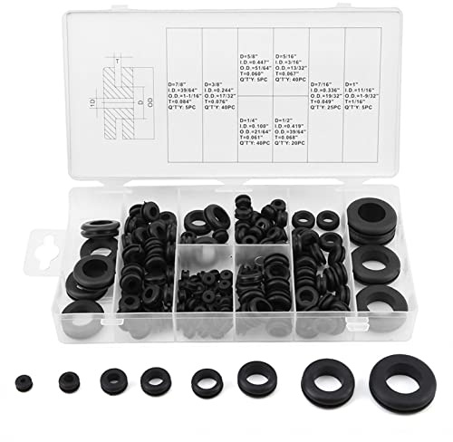 180pcs passacavo in gomma parti di fissaggio viti rubber Grommet Kit 1/4 5/16 3/8 7/16 1/2 5/8 7/8 1 Guarnizione lavatrice elettrica