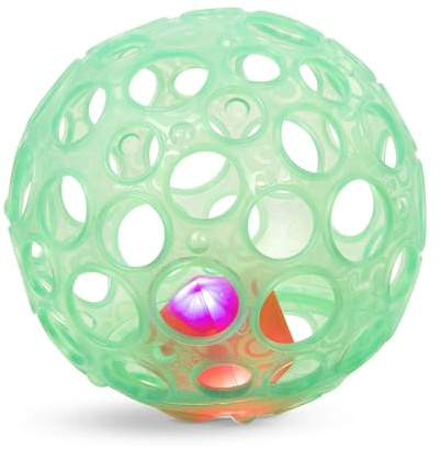 B. toys – Sensory Lightup Baby Rattle – Textured Ball with Holes – Glowing Lights & Rattle – Infants, Babies – Grab n’ Glow – 0+ Months