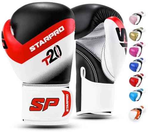 Starpro Boxhandschuhe – Trainingshandschuhe mit Handgelenkstütze – Kickboxen Muay Thai – Männer & Frauen – 10oz, 12 oz, 14 oz, 16 oz
