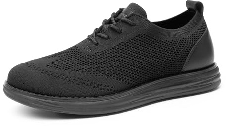 Bruno Marc Zapatos de Cordones Transpirables Zapatillas de Vestir Oxfords Clásico Formales Derby para Hombre Verano Casuales,Size 43,Todo/Negro,GRAND-02