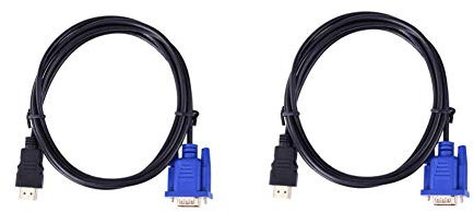 Blossomer HDMI a VGA, 2 Piezas Adaptador HDMI a VGA Chapado en Oro (Macho a Hembra) para computadora, Escritorio, computadora portátil, PC, Monitor, proyector, HDTV, Chromebook, Raspberry Pi,Roku