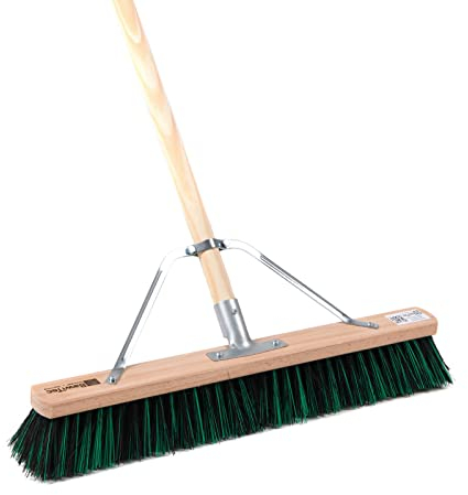 BawiTec Universalbesen Breite 100cm BAWIMIX Arenga-Elaston-Borsten-Mix mit speziellem Stielstabilisator und stabilem Stiel Ø28mm Länge 160cm Besen Holzstiel Kehrbesen - Straßenbesen inkl. Besenstiel