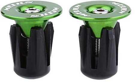 Alomejor Tapones de Extremo de Barra de Bicicleta de 2 Piezas Tapones de Extremo de Manillar de Bicicleta de aleación de Aluminio Colorido (Verde)