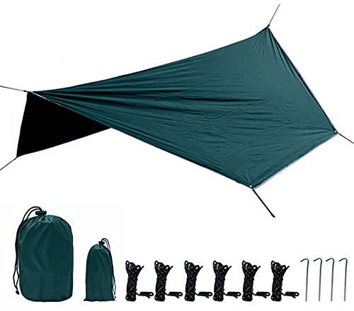 DHGFH Parasole Multifunzionale Esagonale Parasole per Esterno Antipioggia Parasole da Campeggio Protezione Solare Antipioggia per Spiaggia-Verde Scuro
