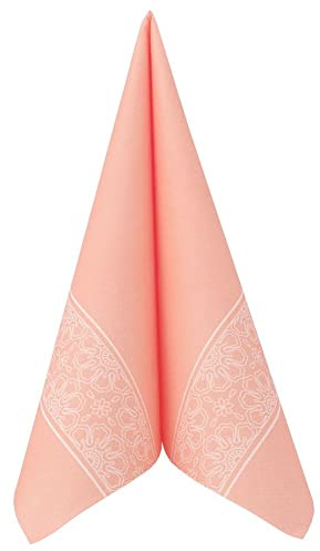 APARTina 50 Servietten Spitze 40x40 cm stoffähnlich Airlaid - SCARLETT, stoffähnliche Hochzeitsservietten, hochwertige Serviette Taufe Kommunion Konfirmation (Pfirsich)