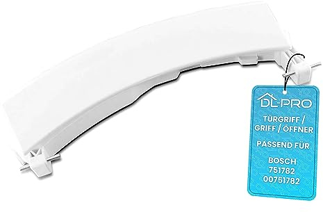 DL-pro dörrhandtag vitt med axlar för Bosch 751782 00751782 Logixx 8 EcoLogixx 8 serie 6 handtag handtag dörröppnare öppnare för tvättmaskin dörr
