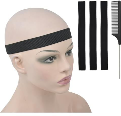 Elastic Wig Bands Adjustable Lace Melting Headbands to Keep Wigs Secured, Non-Slip Wig Grips Band for Women (3 Pcs Width 1 inch/2.5cm)